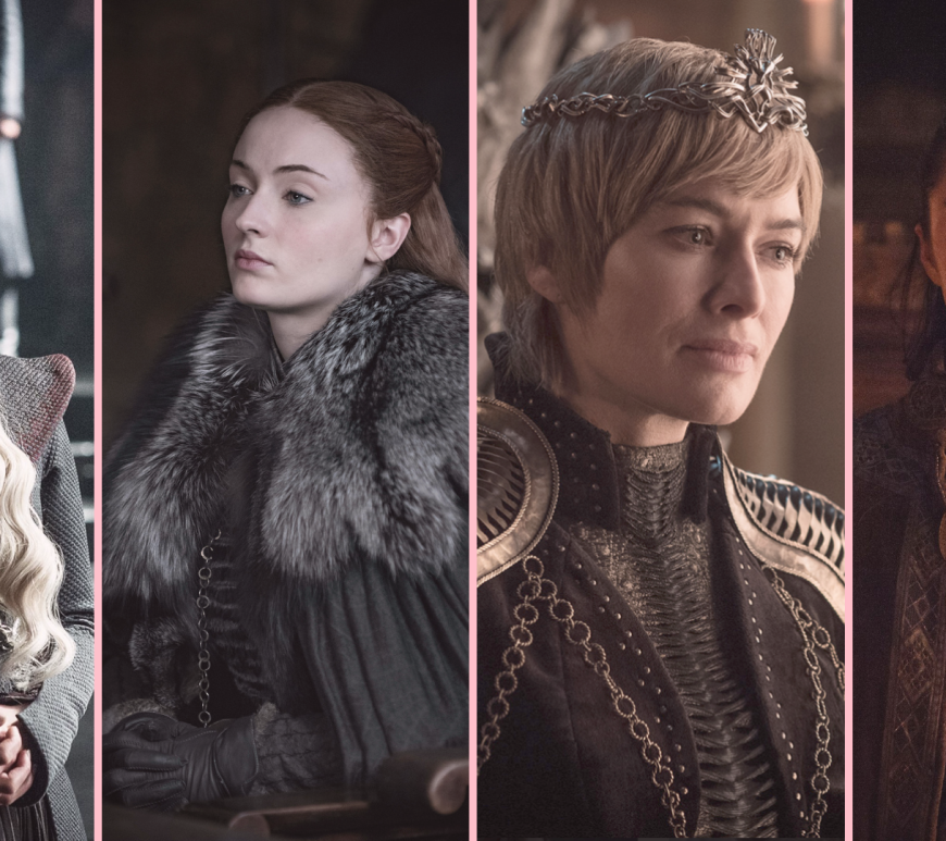 Daenarys, Sansa, Cersei, and Arya in "Game of Thrones"