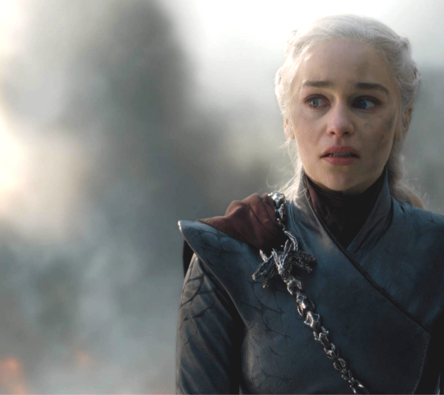 Emilia Clarke as Daenarys Targaryen in the penultimate episode of HBO's "Game of Thrones." Daenarys was one of several female characters on the show who were mistreated in their portrayal.