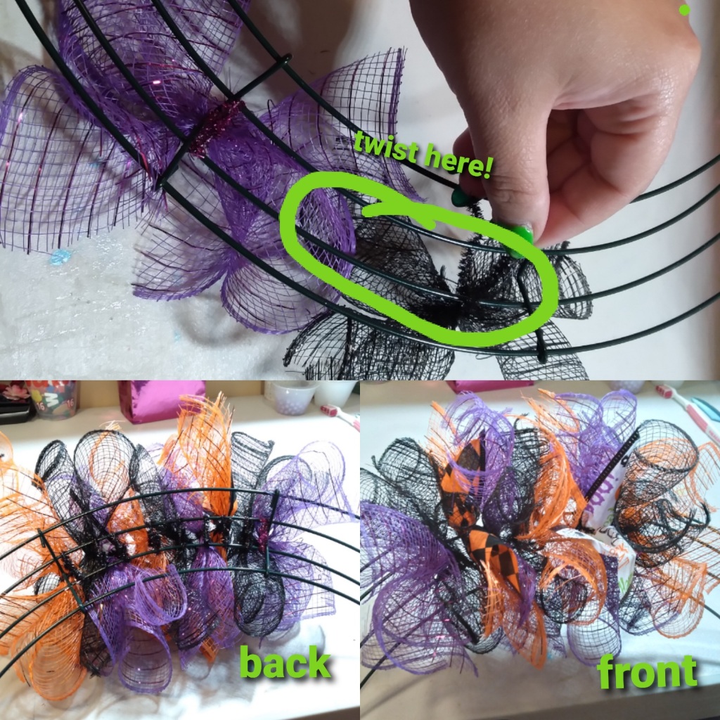 Twist the pipe cleaners tightly until secure. Alternate your colors however you like. 
